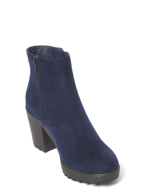 Blue 'Minny' Chunky Ankle Boots
